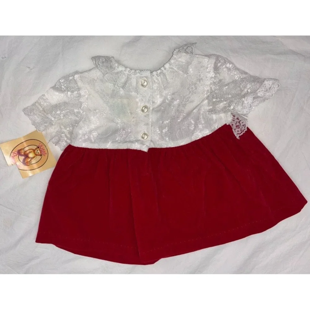 Little Precious Red Velvet Girl 3 6‎ Mos Christmas Holiday Dress Outfit 2pc NWT